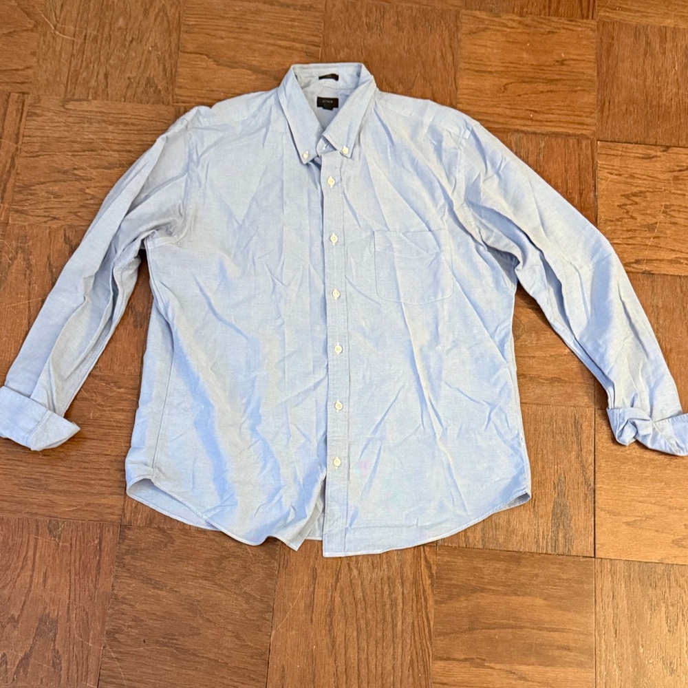 J. Crew Light Blue Casual Button Down Shirt Slim Fit